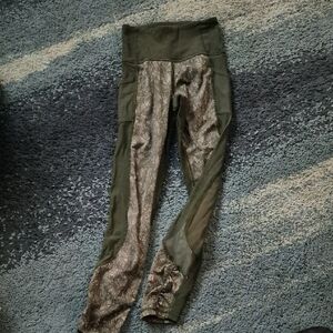 Lululemon Athletica High Times Pant(luxtreme, Mesh)Olive and Bronze Leggings